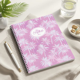 Hawaiian Palm Tree Silhouette Pattern Plum ID1093 Notebook