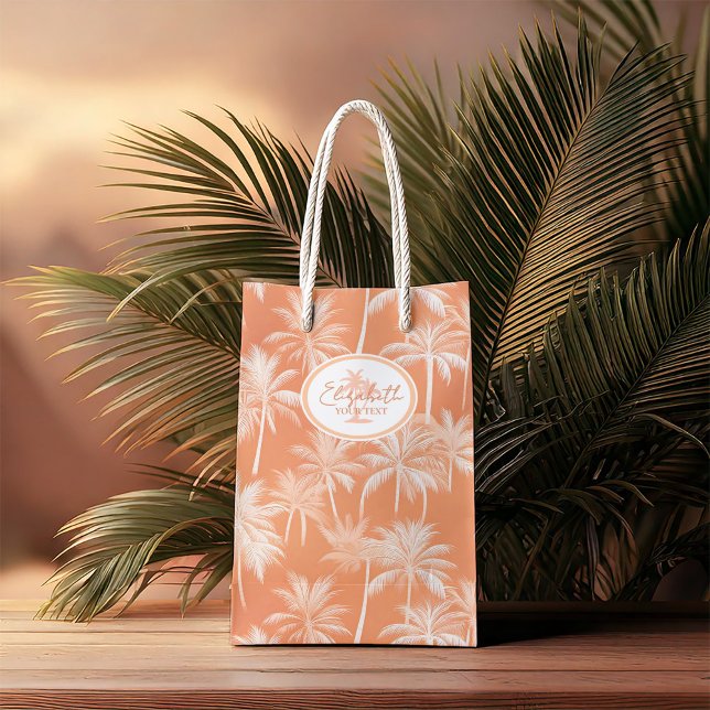 Hawaiian Palm Tree Silhouette Pattern Tacao ID1093 Medium Gift Bag (Creator Uploaded)