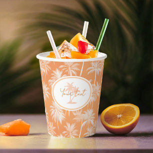 Hawaiian Palm Tree Silhouette Pattern Tacao ID1093 Paper Cups