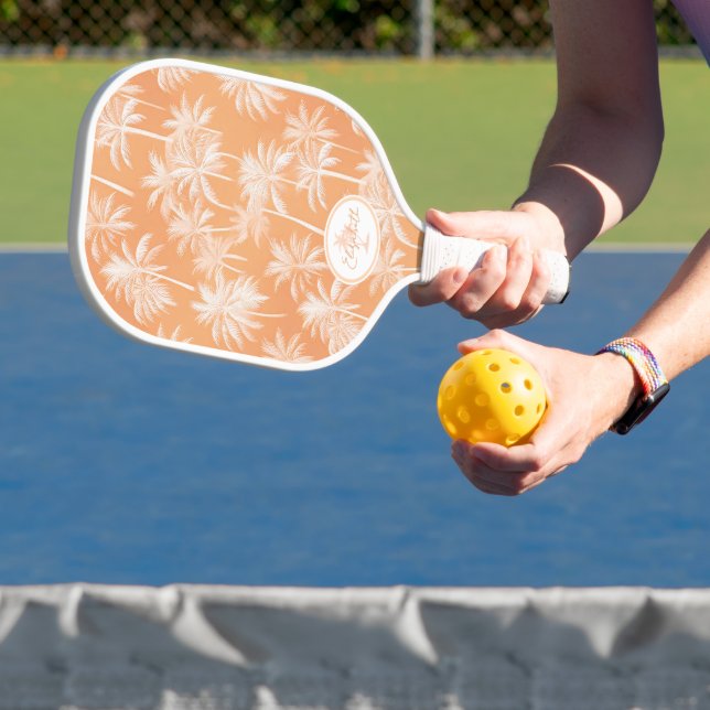 Hawaiian Palm Tree Silhouette Pattern Tacao ID1093 Pickleball Paddle (Insitu)