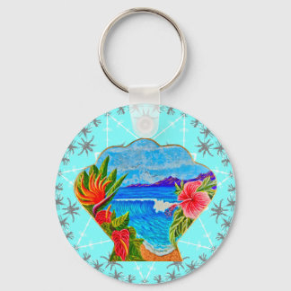 Hawaiian Paradise (Blue) Key Ring