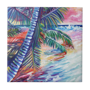 Hawaiian Paradise Coconut Palm Kauai Tile