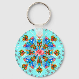 Hawaiian Paradise Flames Key Ring