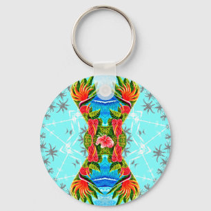 Hawaiian Paradise Twice (Blue) Key Ring