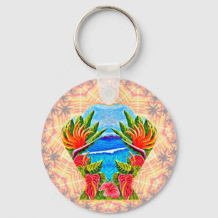 Hawaiian Paradise Twice  Key Ring