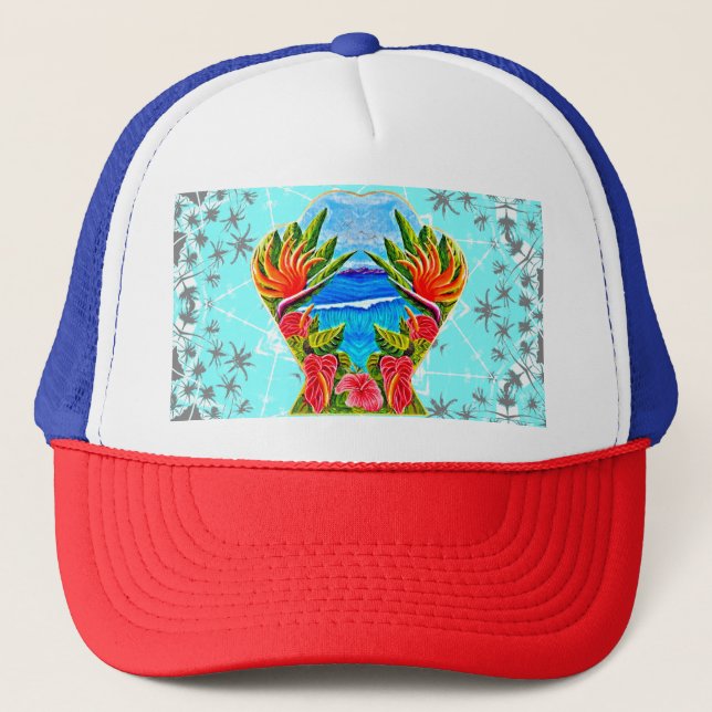 Hawaiian Paradise Twice  Trucker Hat (Front)