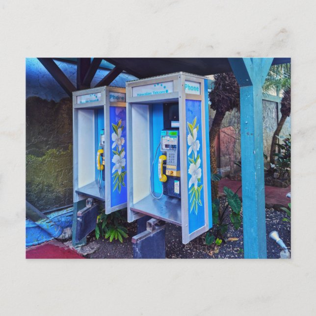 Hawaiian Pay Phones, Kauai, Hawaii Postcard (Front)