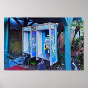 Hawaiian Pay Phones, Kauai, Hawaii Poster