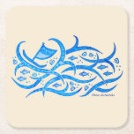 Hawaiian Petroglyph Canoe at Sea Tribal Coasters<br><div class="desc">Protect expensive furniture with these disposable coasters printed with a tribal design of a Hawaiian petroglyph canoe riding the ocean waves. Painted in beautiful blues and adorned with petroglyph fish,  these coasters are sure to please!</div>