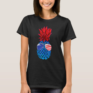 Hawaiian Pineapple American Flag Sunglasses 4th O T-Shirt