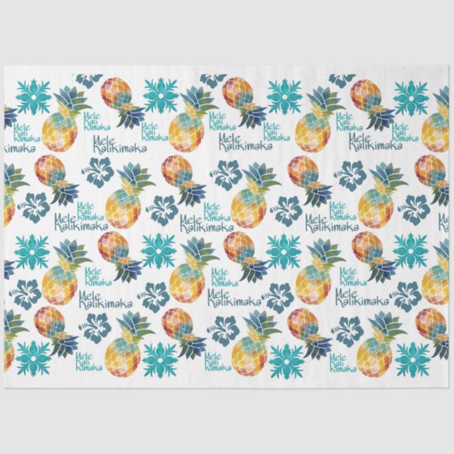 Hawaiian Pineapple and Hibiscus Tissue Paper (Front)