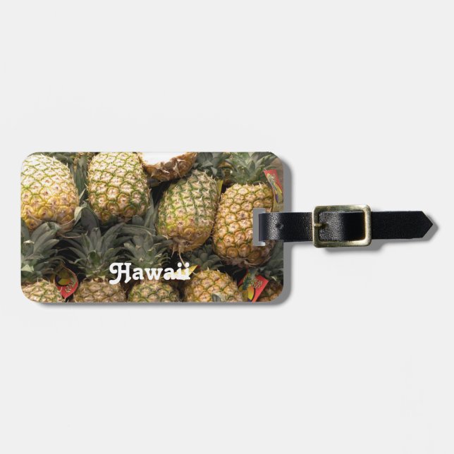 Hawaiian Pineapple Luggage Tag (Front Horizontal)