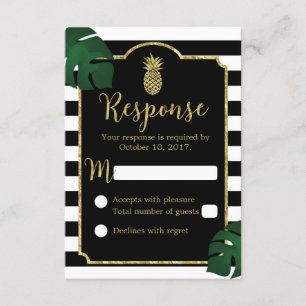 Hawaiian Pineapple Modern Stripes Wedding Response