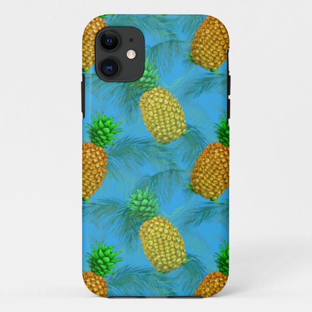 Hawaiian Pineapple Navy Blue Case-Mate iPhone Case (Back)