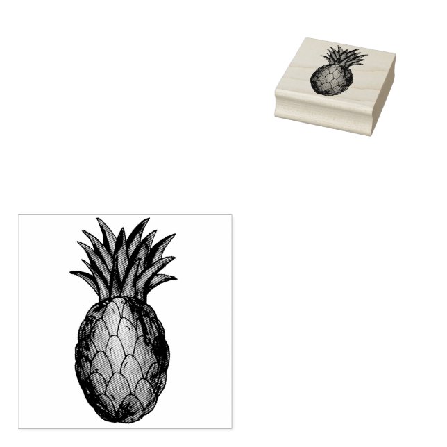 Hawaiian Pineapple Tropical Island Fruit Hawaii HI Rubber Stamp (Stamped)