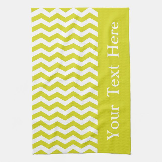 Hawaiian Pineapple Wave Chevron customisable Tea Towel (Vertical)