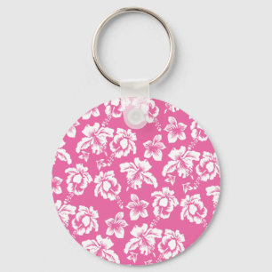 Hawaiian Pink Flower Key Ring