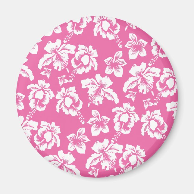 Hawaiian Pink Flower Magnet (Front)