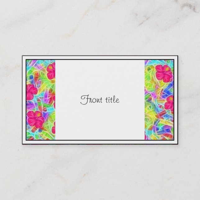 Hawaiian Pink Flowers Business Card (Front)