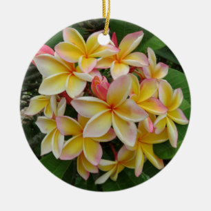 Hawaiian Plumeria Ceramic Tree Decoration