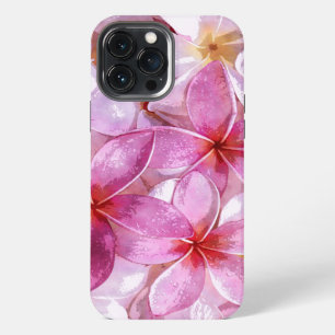 Hawaiian Plumeria Flower Watercolor Art Painting iPhone 13 Pro Max Case