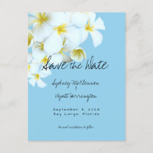 Hawaiian Plumeria Frangipani Save the Date  Holiday Postcard
