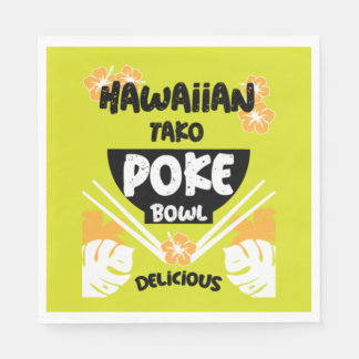 Hawaiian Poke Bowl Tako Poke Napkin
