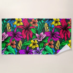 Hawaiian Print Beach Towel