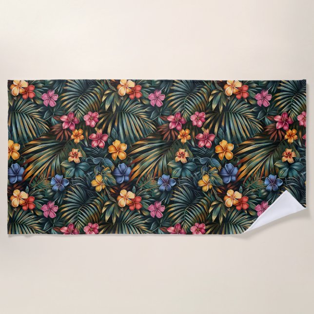 Hawaiian Print Beach Towel (Front)