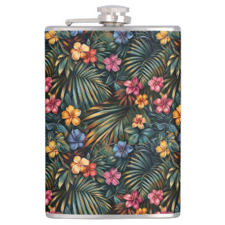Hawaiian Print Hip Flask