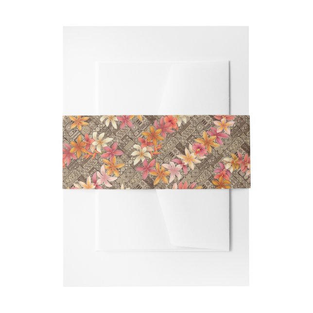 Hawaiian print  invitation belly band (Front Example)