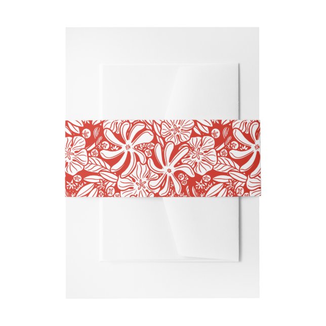 Hawaiian print  invitation belly band (Front Example)