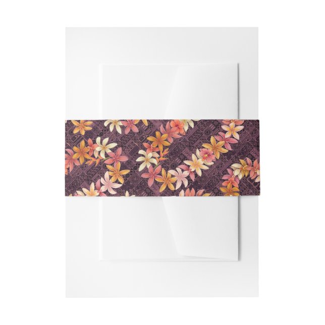 Hawaiian print  invitation belly band (Front Example)