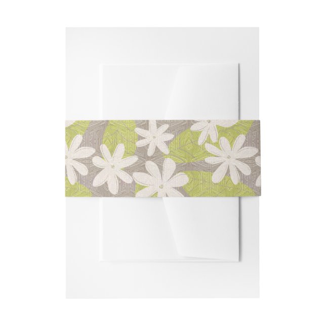 Hawaiian print  invitation belly band (Front Example)