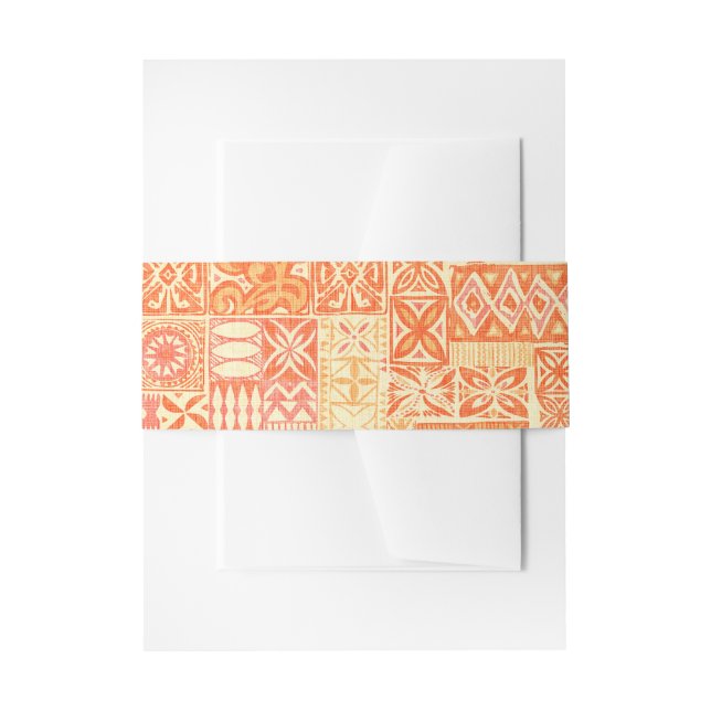 Hawaiian print  invitation belly band (Front Example)