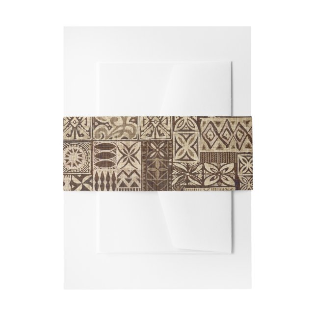 Hawaiian print  invitation belly band (Front Example)