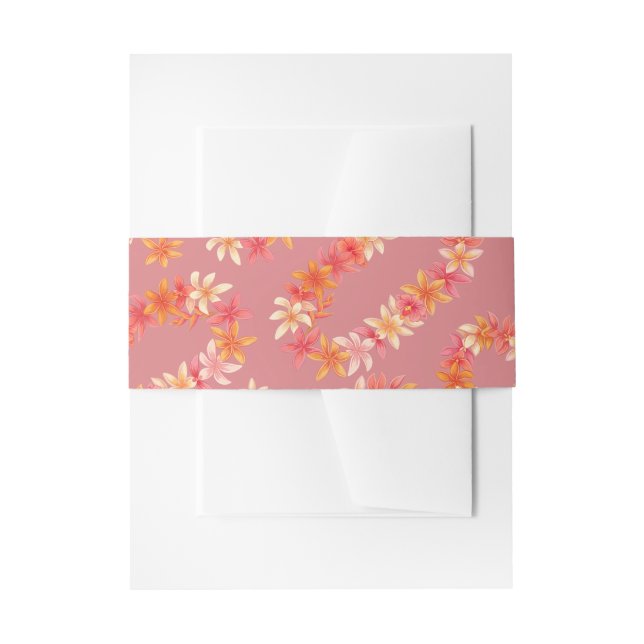 Hawaiian print  invitation belly band (Front Example)