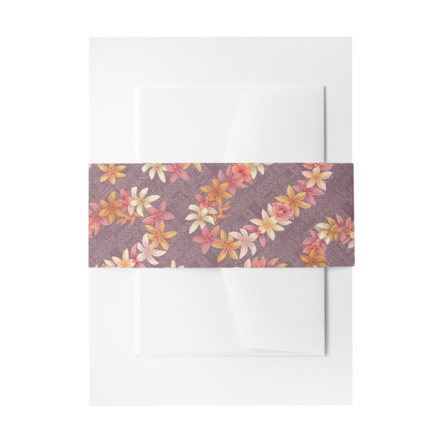 Hawaiian print  invitation belly band (Front Example)