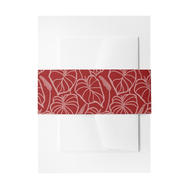 Hawaiian print  invitation belly band (Front Example)