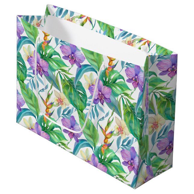 Hawaiian print  large gift bag (Front Angled)