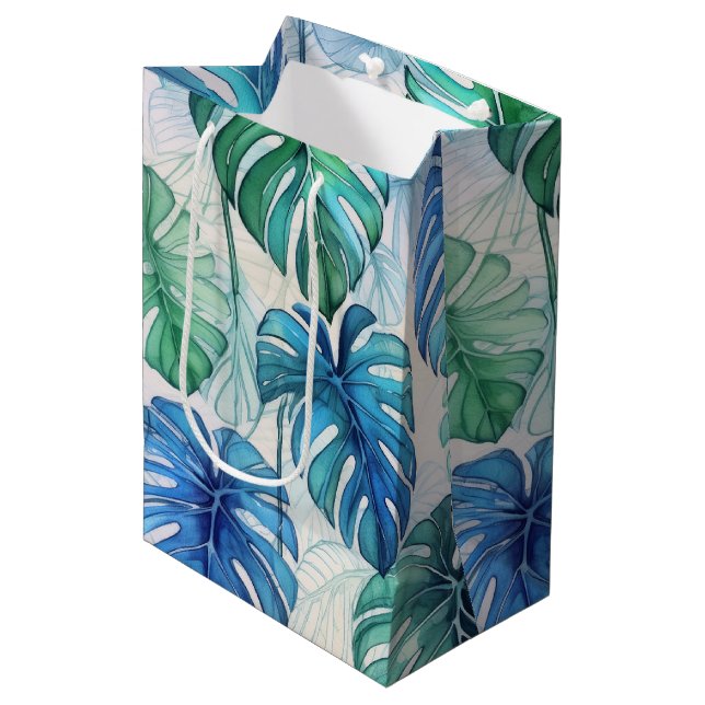 Hawaiian print  medium gift bag (Front Angled)