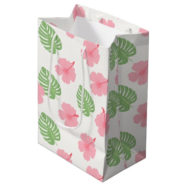 Hawaiian print  medium gift bag (Front Angled)
