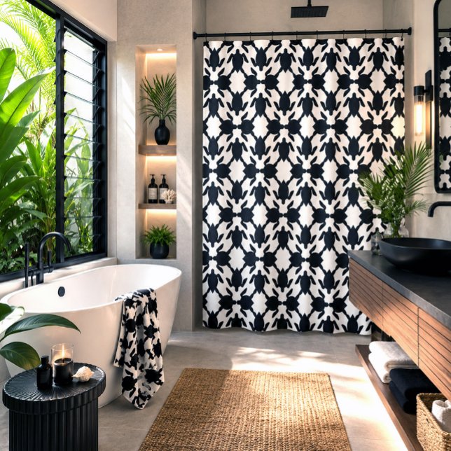 Hawaiian print Modern Honu ( sea turtle ) Pattern Shower Curtain (Creator Uploaded)