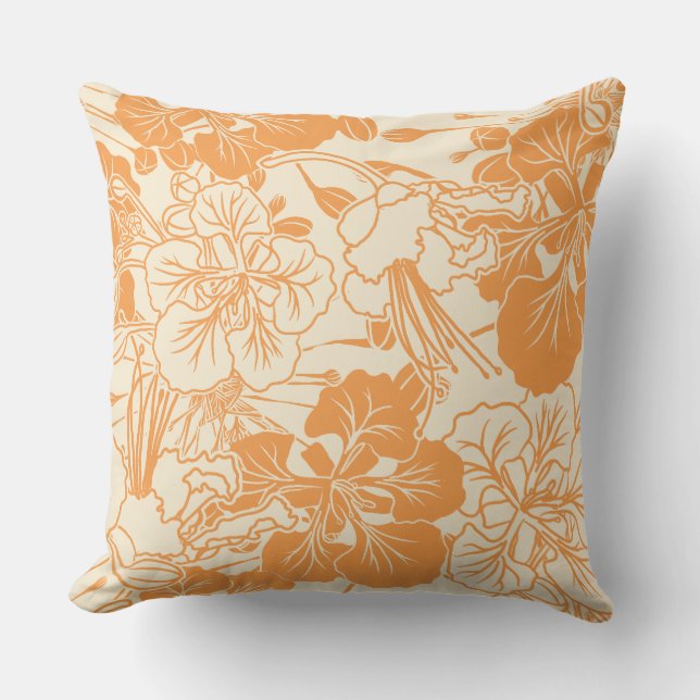 Hawaiian print Ohai Alii flower Cushion (Front)