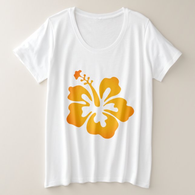 Hawaiian Print  Plus Size T-Shirt (Design Front)