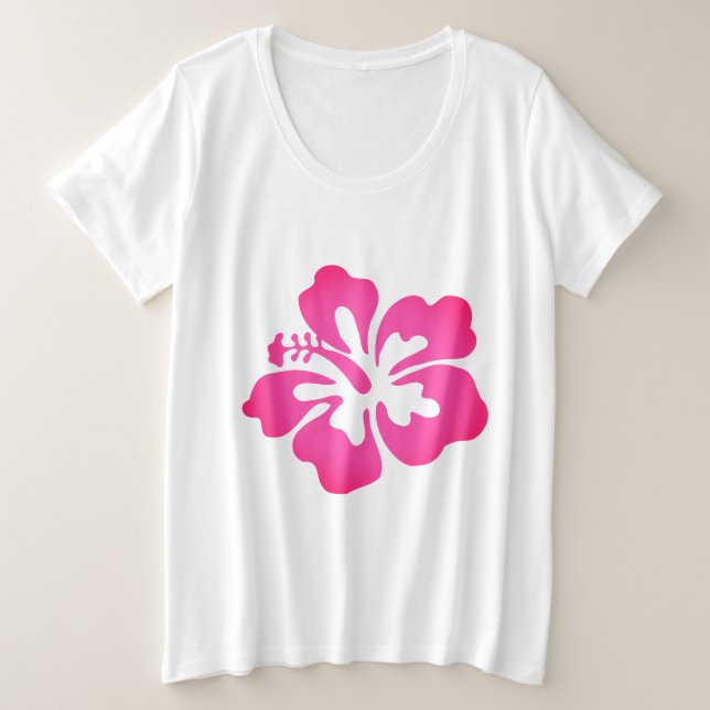 Hawaiian Print  Plus Size T-Shirt (Design Front)