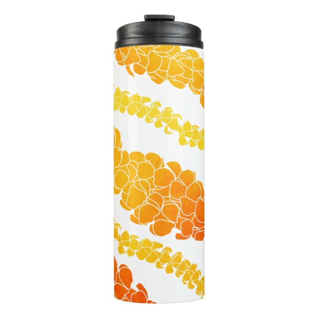 Hawaiian Print Puakenikeni lei Thermal Tumbler (Front)