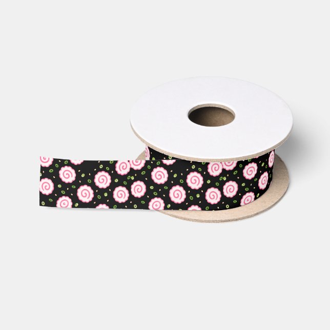 Hawaiian print  satin ribbon (Spool)
