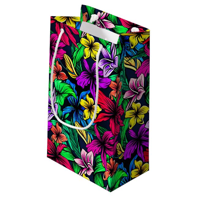 Hawaiian Print Small Gift Bag (Back Angled)