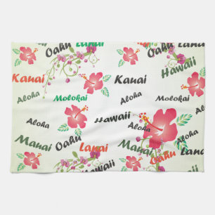 Hawaiian Print Tea Towel